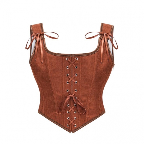 Vintage Floral Embroidered Camisole, Corset Vest Top for Women Bustier Shapewear N23709