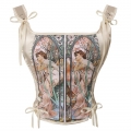 Corset Tops for Women Renaissance Floral Overbust Boned Bustier Bodice N23665