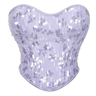 Women's New Sequin Decorated Women's Tube Top Sexy Breast Support Shaping Top N23643