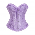 Sexy Purple Busk Closure Embroidered Burlesque Corset N23897