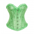 Sexy Green Busk Closure Embroidered Burlesque Corset N23895