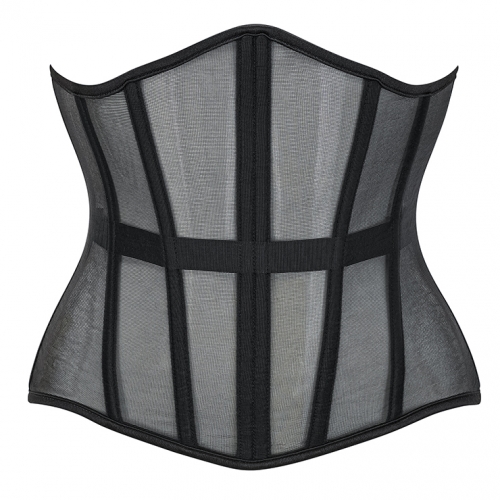 Women's 16 Steel Boned Breathable Mesh Waist Training Corset Waspie N23885