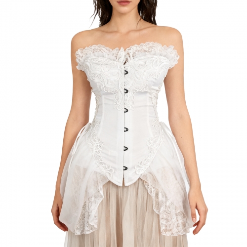 Burlesque White Bustier N23881
