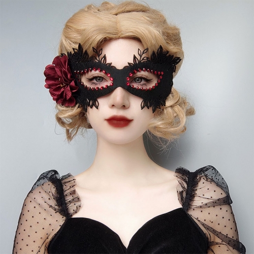 Gothic Red Rose and Ruby Sexy Queen Masquerade Adult Halloween Anime Cosplay Eye Mask MS21688