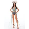 Sexy Medusa Evil Snake Greek Goddess Adult Bodysuit Egyptian Queen Halloween Costume N21448