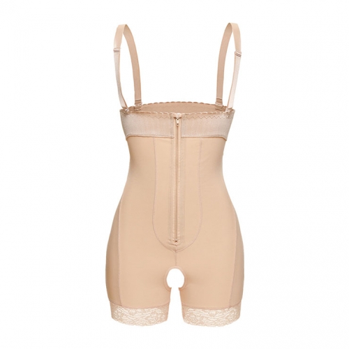 Sexy Complexion Spaghetti Straps Open-bust Zipper Slimming Plus Size Bodyshaper Underwear PT20405
