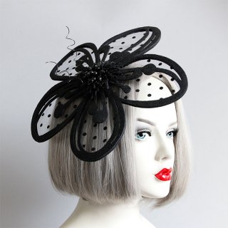 Gothic Style Black Petal Lace Dots Beads Wire Decoration Hairpin Head Decoration J20193