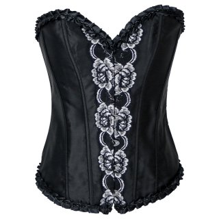 Victorian Gothic Ruffled Jacquard Strapless Boned Body Shaper Overbust Corset N20021