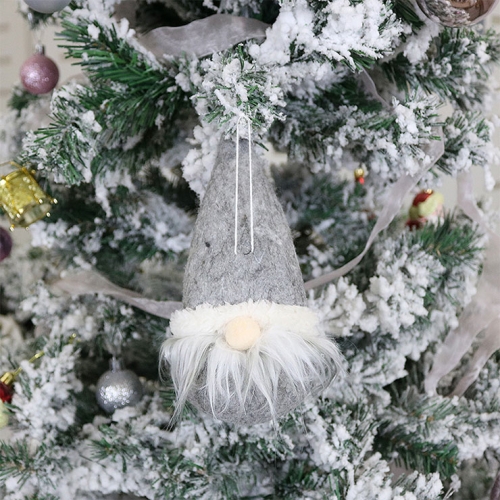Round Grey Faceless Doll Plush Toy Gift Small Pendant Christmas Decoration Accessory XT19888