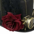 Unisex Steampunk Red Rose and Bronze Goggles Masquerade Fancy Costume Top Hat J19542