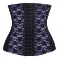 9 Steels Fashion Purple and Black Lace Waist Cincher Plus Size Bustier Corset N10617