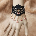 Gothic Black Wristband Butterfly Embellishment Bracelet J17892