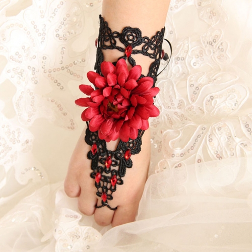 Gothic Black Lace Long Wristband Victorian Flower Embellishment Bracelet J17786 Gothic Black Lace Long Wristband Victorian Flower Embellishment Bracelet J17786