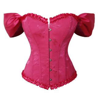Gothic Rose Brocade 10 Plastic Boned Wide Shoulder Straps Waist Cincher Overbust Corset N237861