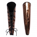 Gothic Golden Leather Arm Sleeves - Adjustable Lace-Up Design for Cosplay & Fashion N237815