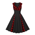 Gothic Vintage Plaid Sleeveless Dress for Halloween N237807