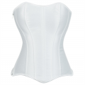 Classic White Satin Side-Zip Corset - Vertical Boning Bustier Top N237806