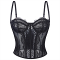 Classic Black Lace Corset - Flexible Boned Vintage Underbust N237801