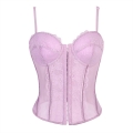 Purple Romantic Corset?? - Delicate Lace & Mesh Sheer Bustier N23795