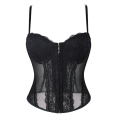 Black Lace Corset?? - Adjustable Underbust Bustier with Sheer Panels N23792
