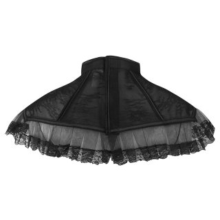Vintage Gothic Lace Peter Pan Collar - Black High-Neck Victorian Choker for Halloween & Cosplay N23790