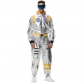 Fashion Men Silver Metallic One-piece Space Suit Adult Cosplay Costume N23771