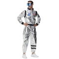 Fashion Men Silver Metallic One-piece Space Suit Adult Cosplay Costume N23769