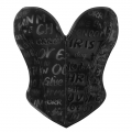 Stylish Black Heart-Shaped Corset with Embossed Words N23757