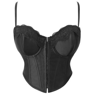 Elegant Black Lace Trim Corset with Adjustable Straps - Sex for Womy Stylish Topen N23752