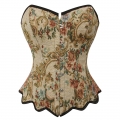 Women's Elegant Blue Floral Lace-Trimmed Corset N23745