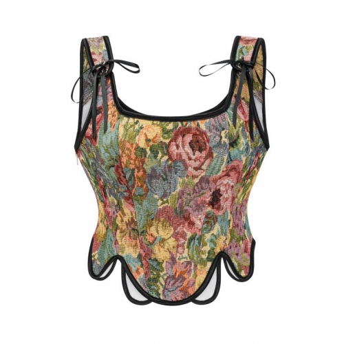 Bustier Tops for Women Renaissance Floral Lace Up Bodyshaper Corset ? N23741