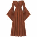 Women's ?Victorian Gothic Off-Shoulder Dress with Bell Sleeves - Halloween Costume & Formal Attire N23735