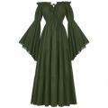 Women's ?Victorian Gothic Off-Shoulder Dress with Bell Sleeves - Halloween Costume & Formal Attire N23734