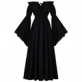 Women's ?Victorian Gothic Off-Shoulder Dress with Bell Sleeves - Halloween Costume & Formal Attire N23732