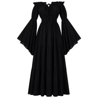 Women's ?Victorian Gothic Off-Shoulder Dress with Bell Sleeves - Halloween Costume & Formal Attire N23732