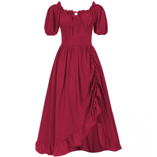 Women's Medieval New Retro Irregular Beer Dress Renaissance Gown Stage Costume N23726