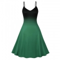 Retro Slim Fit Dark Style Gradually Changing Color Camisole Dress N23720