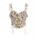 Corset Tops for Women Sweetheart Neckline Floral Corset with Zipper N23712