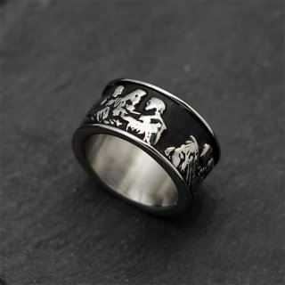 Viking Runes Stainless Steel Ring - Unique and Stylish Jewelry J23704