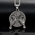 Vintage Norse Viking Pirate Men's Stainless Steel Pendant - Mythological Odin's Design J23701