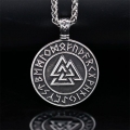 Vintage Norse Viking Pirate Men's Stainless Steel Pendant - Mythological Odin's Design J23700