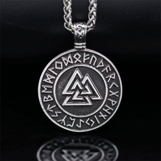 Vintage Norse Viking Pirate Men's Stainless Steel Pendant - Mythological Odin's Design J23700