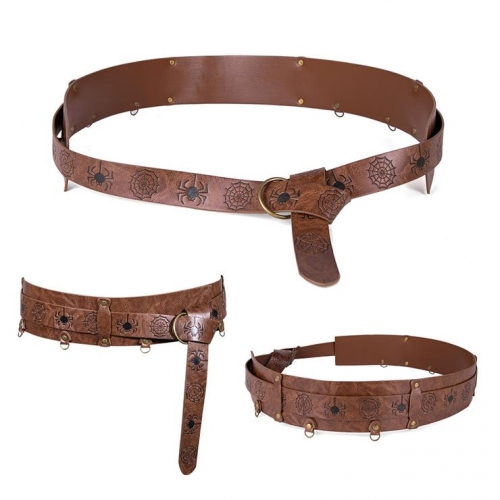 Viking Renaissance Leather Belt Medieval Style Waist Cinch for Costume Accessories N23696