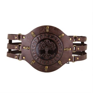Viking Waist Belt - Intricate Medieval Embossed Design for Halloween Cosplay & Steampunk Warrior Costumes N23694