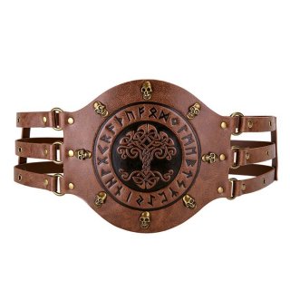 Viking Waist Belt - Intricate Medieval Embossed Design for Halloween Cosplay & Steampunk Warrior Costumes N23693