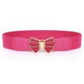 Women's Fashion Elastic Metal Bowknot Buckle Wide Waist Belt Casual Cinch Belt N15369