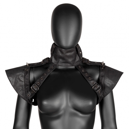 Gothic Punk Shoulder Armor - Adjustable Leather Spaulders for Cosplay, Halloween & Steampunk Costume Accessories N23682