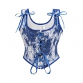Vintage Floral Embroidered Camisole, Corset Vest Top for Women Bustier Shapewear N23675