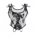 Vintage Floral Embroidered Camisole, Corset Vest Top for Women Bustier Shapewear N23673