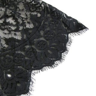 Women's Fashion Plastic Boned Black Overbust Corset with Long Floral Lace Sleeve N14474